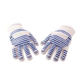 2 Pcs Oven Gloves with Fingers, Heat Resistant Oven Gloves, Non Slip and Cut Resistant Grill Heat Proof Fire for Cooking Baking Wood Burners