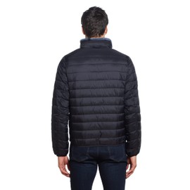 WEATHERPROOF Mens Puffer Jackets - Packable Travel Neck Pillow Black Alternative Down Puffer Jacket Men (Black, L)