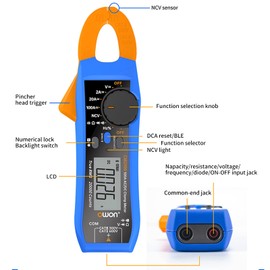 OWON CM2100 Mini Digital Clamp Meter 100A AC DC Current Voltage True RMS Pliers Ammeter Resistance, Capacitance, Diode Tester Multimeter