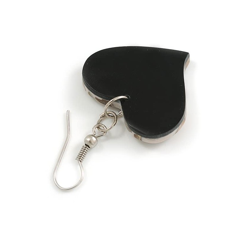 50mm L/Cream/Natural Heart Shape Sea Shell Earrings/Handmade/Slight Variation In Colour/Natural