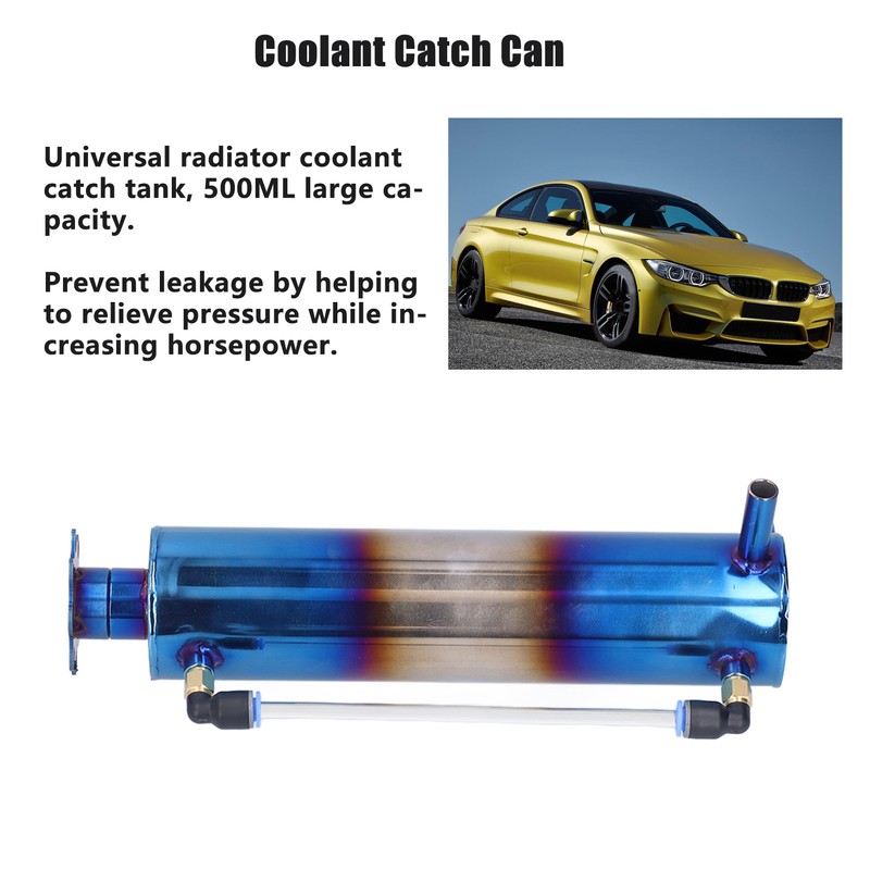 500ML Radiator Cooling Coolant Tank Overflow Catch Can Reservoir Aluminum