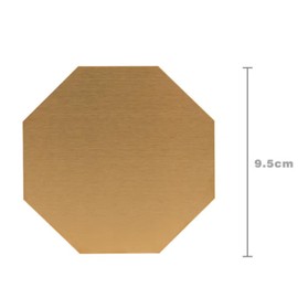 4pcs Gold Octagon Stainless Steel Coasters 9.5cm Heat Insulation Metal Cup Mats Drinking Coaster For Cafe,Bar