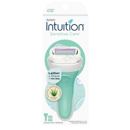 Schick Intuition Razors for Women with Sensitive Skin | 1 Razor & 2 Intuition Razor Blades Refill with Organic Aloe