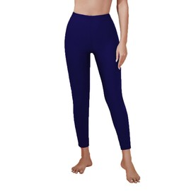 Lovache Womens Swimming Long Pants Surfing Snorkeling Tight Swim Leggings Sun Protective Navy