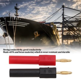 5 Set Banana Plug Speaker Cable Connector, Brass Banana Plug Adapter PA 2mm/0.08in Male to 4mm/0.16in Female Red Black Banana Plug for Amplifier HiFi Receiver