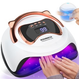 NCKIHRKK UV Lamp for Gel Nails, 180 W LED Lamp Nails with Handle, UV Lamp Nails Professional with Mini UV Lamp, 4 Timer, Sensor LCD Display, Removable Base, for Nail Dryer for All Nail Polishes