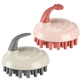 Mikinona 2pcs Portable Hair Scalp Shampoo Brush Soft Bristles for Suitable for Adults and Dandruff Removal and Relaxing Massage