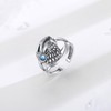 AEONSLOVE Wolf Ring 925 Silver Adjustable Rings for Men Women