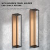 Wall-Mounted Towel Rack for Bathroom Storage – Iron & Wood