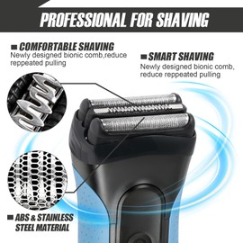 Pack of 2 Replacement Shaving Heads Compatible with Braun Series 3, 21B Razor Heads Replacement Blades Blades Razor Head for Series 3 3000s, 3010s, 3040s, 3050cc, 300s, 310s etc (21B, Black)