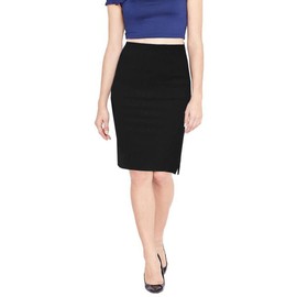 femiss Girls School Uniform Pencil Skirt Ladies Womens Office Bodycon Pencil midi Skirt (UK-6-Black)