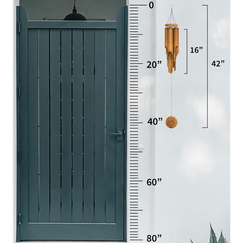 Memorial Bamboo Wind Chimes - Sympathy Windchimes for Loss of