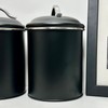 Darthome Black Tea Coffee Sugar Canisters Metal Airtight Lid Kitchen