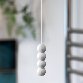 sleeklight Light Pull Cord with Bead Style Handle in a choice of White, Blue and Pink. With Ice White Cord. (Ice White)