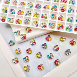 30Pcs/Box Colorful Stacked Nail Gems Nail Rhinestones Mix Colorful Zircon Rhinestones for Nails Stacking Nail Diamonds Nail Crystals Rhinestone Nail Jewels Nail Gems Shiny Stacked Diamonds for Women