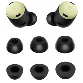 Rqker Foam Eartips Compatible with Pixel Buds Pro Earbuds, 3 Pairs S/M/L Sizes Soft Memory Foam Ear Tips Foam Tips Eartips Earbuds Tips Compatible with Pixel Buds Pro, Black sml