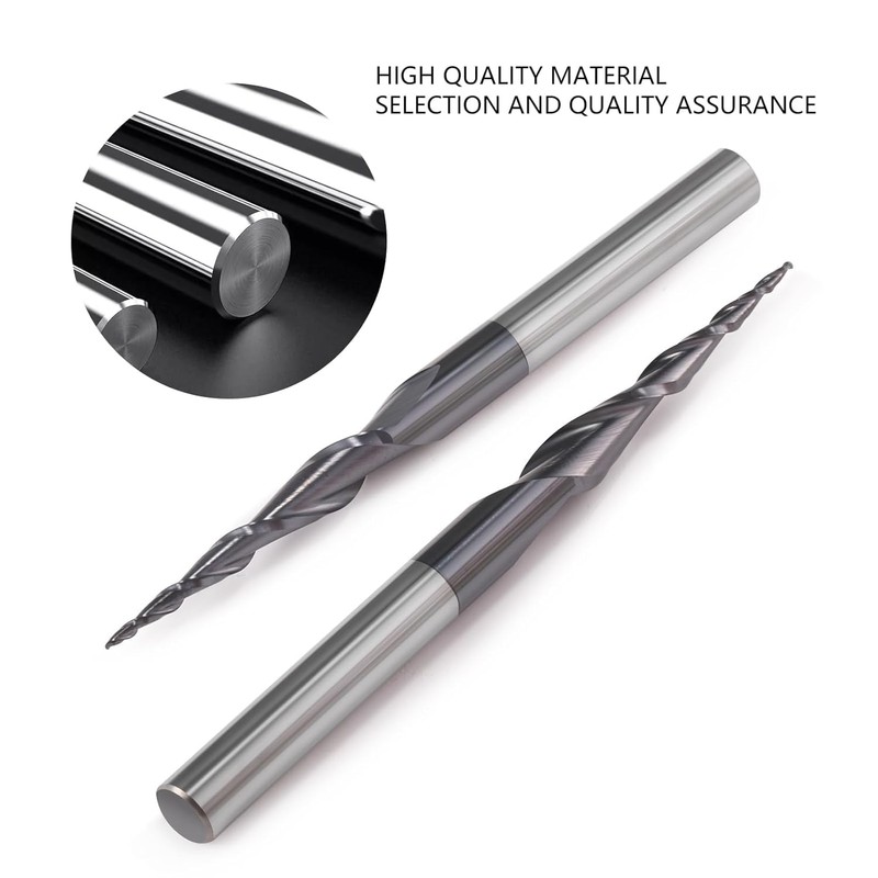 Set of 2 Solid Carbide Ball End Mill Conical Milling