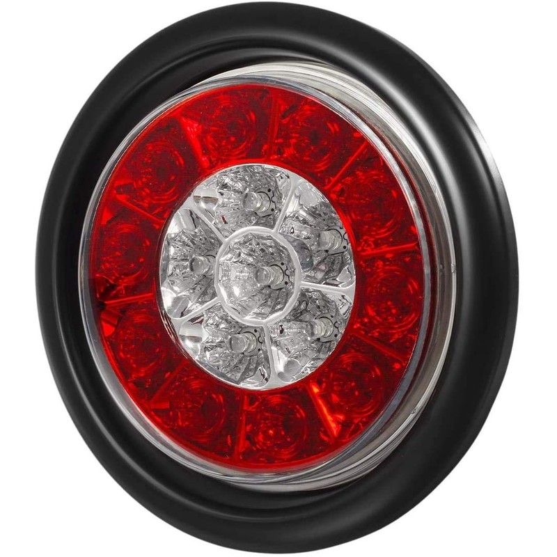 Partsam 2Pcs 4" Inch Round LED Trailer Tail Lights 16LED