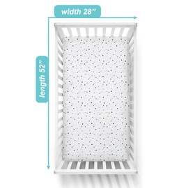American Baby Company Fitted Crib Sheet 28" x 52", Soft Breathable Neutral 100% Cotton Jersey Sheet, Silver Black Arrow, for Boys and Girls, Fits Crib and Toddler Bed mattresses