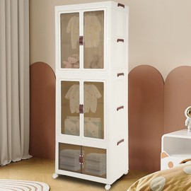 Portable Kids Closet Children's Wardrobe Collapsible Plastic Baby Clothes Large