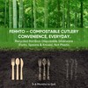 FEHHTO Disposable Bamboo Utensils Set, Compostable Cutlery, Eco-Friendly Disposable Silverware