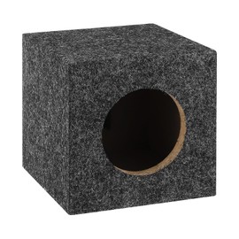 MECCANIXITY 4 Inch Ported Wooden Speaker Enclosure, Gray Single Vented Subwoofer Box Car Audio Truck Speaker Box for DIY Home Vehicle Audio Custom Sound Supplies