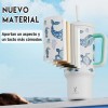 Meoky Vaso Térmicos De Inoxidable Con Calor/frí Pajilla 40oz