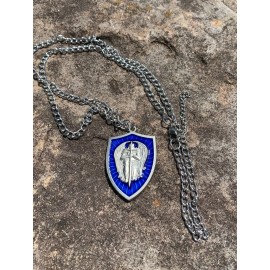Symbol Arts St Michael 3D Pendant Shield Protect Me, Patron Saint for Law Enforcement