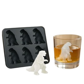 Monster Ice Tray - Molde de hielo de dinosaurio, molde de hielo de pie grande, bandeja de hielo de silicona de 6 cavidades, monstruos extraños y lindos, adecuado para bebidas de fiesta, cubitos de