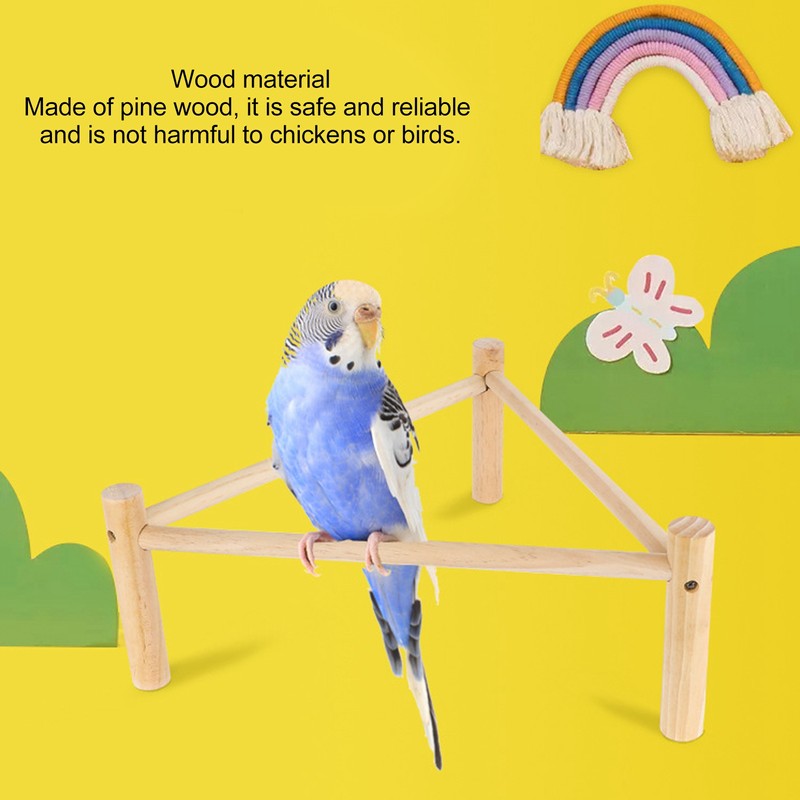 Chicken Perch Stable Triangular Wooden Chick Training Perch Toy Interactive