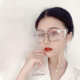 CCSOVO Protective Glasses, Clear, Anti-Fog Treatment, Dustproof, Safety Goggles, Polycarbonate Safety Protection, Infection Prevention, Work (Gogles)