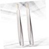 Healeved 2pcs Stainless Steel Eyebrow Tweezers Set Clamps Angled Eyebrow