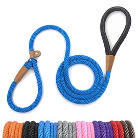 lynxking 6 FT Dog Leash Slip Lead 2 Pack Strong Heavy Duty Braided Dog Training Leash No Pull Training Lead Leashes for Medium Large and Small Dogs