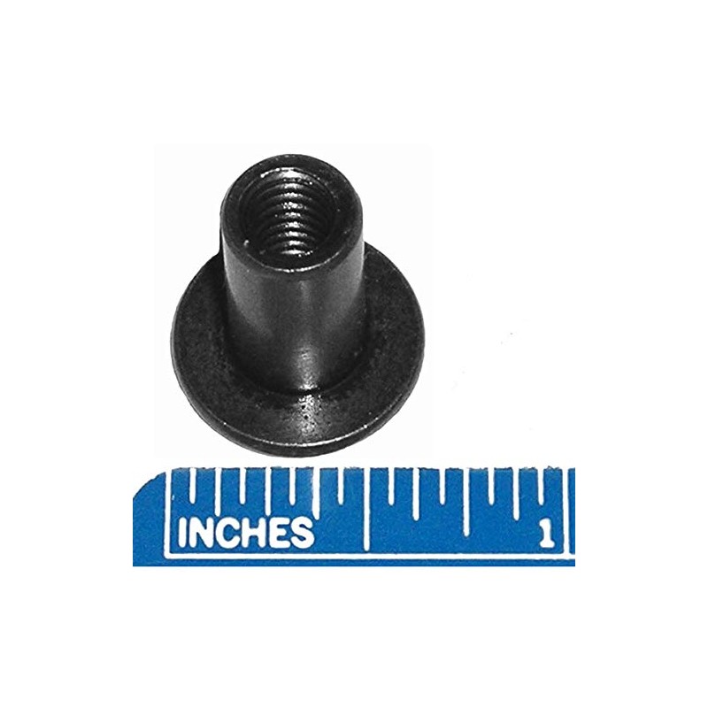 1/4" Furniture Connector Cap Flat Head Nuts - Black (10