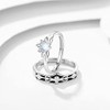 Sterling Silver Couples Matching King Queen Promise Rings for Her,