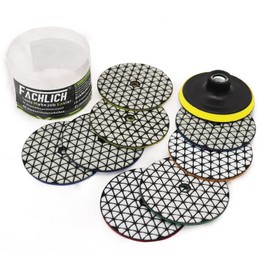 FACHLICH Dry Diamond Polishing Disc, Pack of 9, for Granite, Stone, Concrete, Marble, Diameter 4 Inches/100 mm