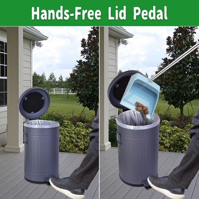 Umtiti Dog Poop Trash Can with Lid for Outdoors，3.2 Gallon