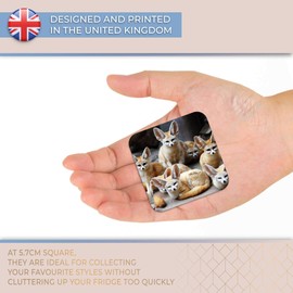 Destination Vinyl ltd Fridge Magnet - Cute Fennec Fox Pack Foxes for Office, Cabinet and Whiteboard, Magnetic Stickers, 44773