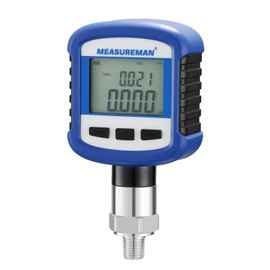 Medidor de presión industrial digital de 0-5000 psi, 0.2% FS, NPT de 1/4 pulgadas inferior, conexión de acero inoxidable, alimentado por batería, con Bluetooth y luz LCD