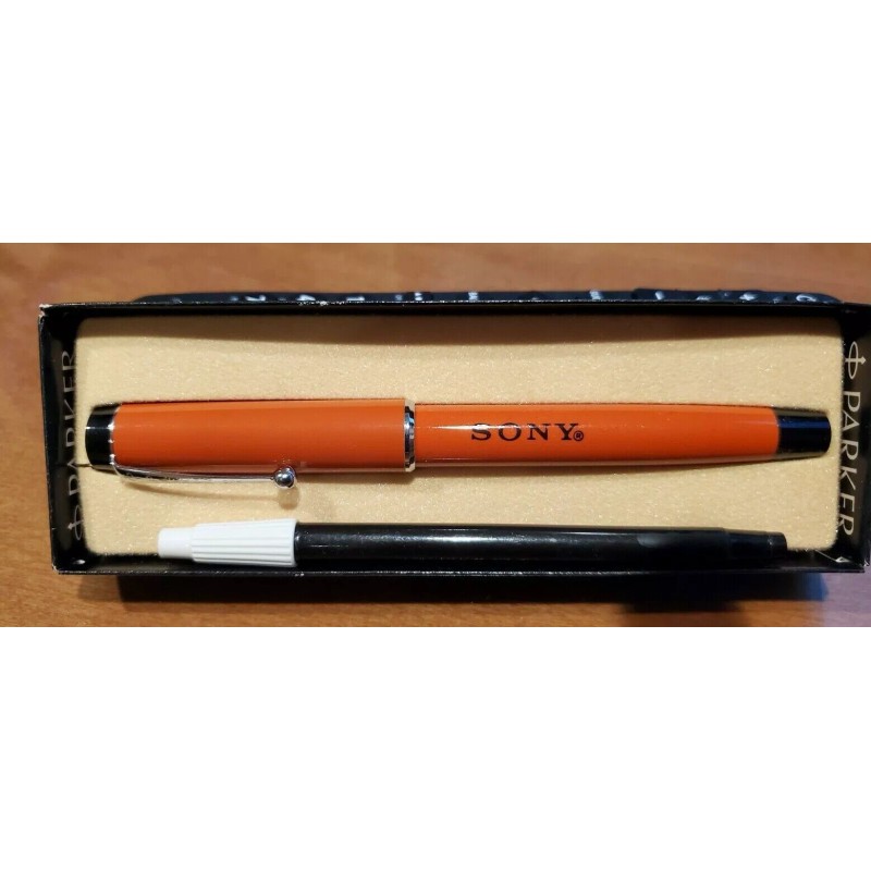 Vintage Parker Big Red Chinese Orange SONY Pen USA 70s