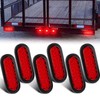 6 Pcs 6 Inch Red Oval Led Trailer Tail Lights