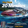 Jogpun RC Boat 30KMH with 7Light Modes,Remote Control Electric Fast