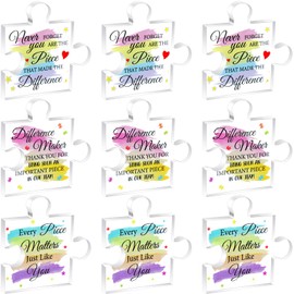 Treela 9 Pcs Difference Maker Gifts for Women Employee Appreciation Acrylic Plaques Thank You Puzzle Piece Retirement Gift for Leader Boss Mentor Coworkers Teacher Nurse Coach Manager Staff