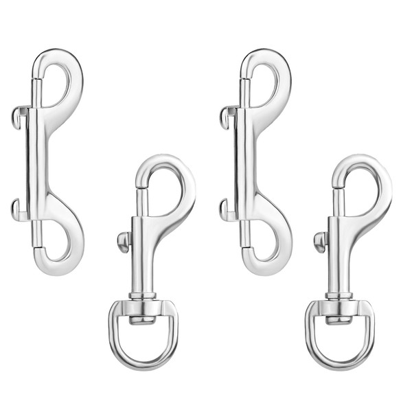 NQEUEPN 4pcs Flag Clips for Flagpole Rope, 360 Swivel Snap