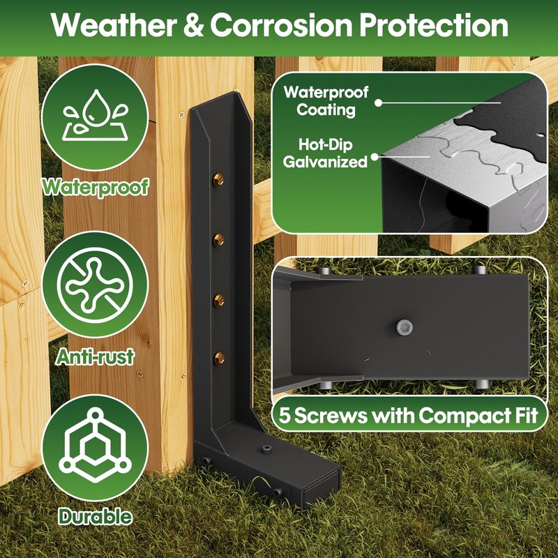 Fence Post Repair Kit 1 Pack, 8mm Double-Layer Post Anchor