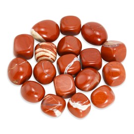 Nvzi Red Jasper Crystals Stone, Polished Stones & Rocks, Natural Healing Crystals for Chakra Balancing, Meditation, Spiritual Decor, Tumbled Stones for Energy, Reiki, Gifts (0.5LB)