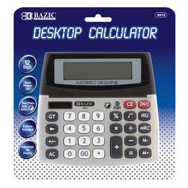 BAZIC 12-Digit Dual Power Calculator w/Adjustable Display