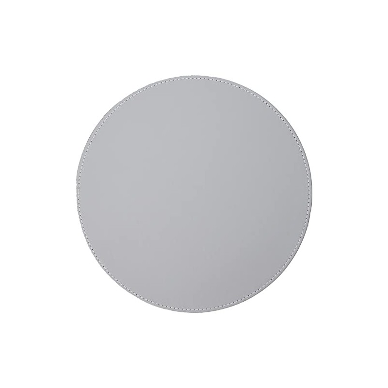 Creative Tops Round Placemats, Faux Leather, Grey/Navy, 29 cm, Set