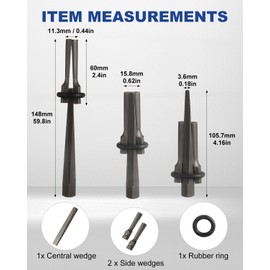 WENHUALI 20 Pack 5/8" Rock Splitting Wedges and Feathers Shims Set, Heavy Duty Stone Splitter Tools for Granite, Concrete, Marble