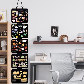 Pin Badge Display, Earring Storage Organiser 5 Sheet Hanging Jewellery Organiser Removable Felt Enamel Pin Display 850 Holes Wall Mount Pin Badge Holder